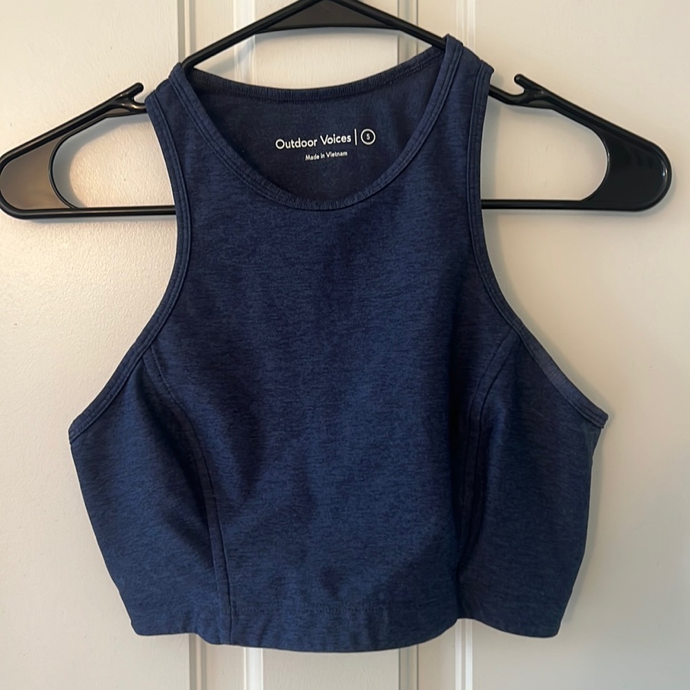 Outdoor Voices Navy Sports Bra Crop Top